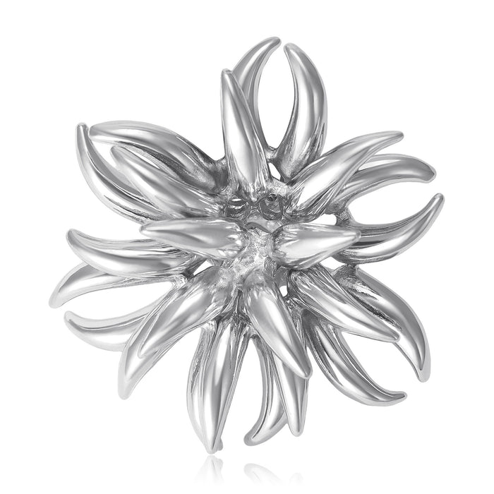 Metal Firework Starburst Brooch Gold Silver Pointed Petals