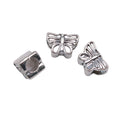 Antique Silver Openwork Butterfly Large Hole Metal Bead view 4