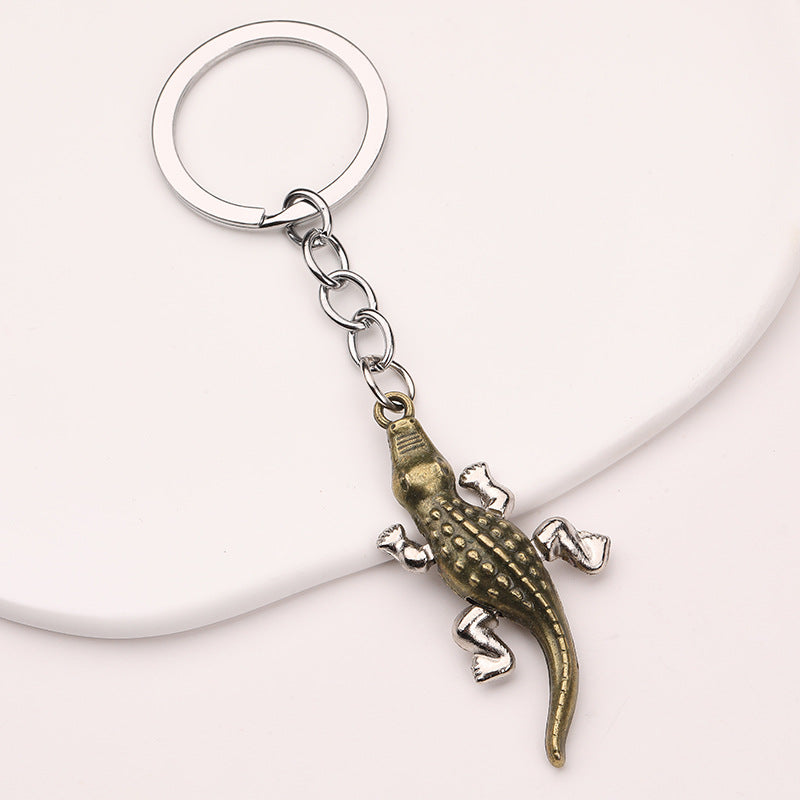 Creative Cartoon Crocodile Zinc Alloy Car Keychain Bag Charm