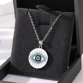 Gold and Silver Tone Crystal Enamel Evil Eye Pendant Necklaces view 3