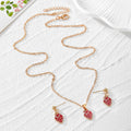 Enamel Fruit Plant Stud Earring Necklace Sets 7 Motifs view 3