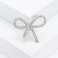 Rhinestone Bow Brooch Clear Crystal Silver Gold Styles view 4