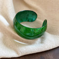 Acrylic Open Cuff Bangles Blue Green White Eye Print view 7