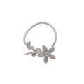 Silver Crystal Flower Vine Open Bangle Butterfly Cuff view 5