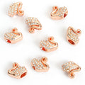 Crystal Swan Large Hole Beads in Three Metal Tones view 7
