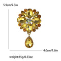 Crystal Flower Cluster Brooch With Teardrop in Eight Colors view 10
