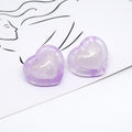 Translucent Glitter Heart Resin Stud Earrings in Five Colors view 9