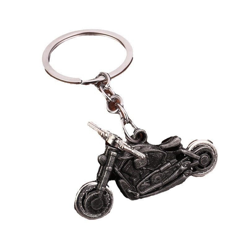 Moving Motorcycle Wheel Zinc Alloy Keychain Pendant Gift Accessory