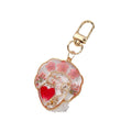 Gold Tone Abstract Face Pressed Flower Resin Clip Keychains view 5