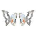 Silver Tone Multicolor Butterfly Wing Stud Earrings For Women view 5