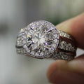 Silver Tone Round Clear Stone Double Row Ring Jewelry view 3