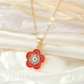Gold Tone Crystal Enamel Flower Evil Eye Pendant Necklaces view 6