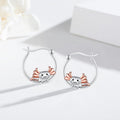 Silver Rose Gold Axolotl Mini Huggie Hoop Earrings Pair view 3