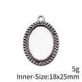 Mixed Finish Metal Oval Pendant Bezel Tray For Jewelry Making view 4