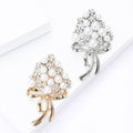 Pearl Rhinestone Bouquet Bow Brooch Silver Gold Metal Pin view 4