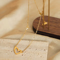 Gold Open Heart Pendant Necklace Crystal Extender Charm view 4