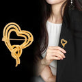 Gold Tone Ribbon Bow Tassel Metal Brooch Pin for Jackets and Lapels view 3