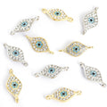 Blue Evil Eye Connector Charms in Gold and Silver Tones view 2
