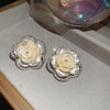 Cream Rose Studs