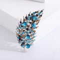 Crystal Leaf Brooch in Four Metal and Jewel Tone Colorways view 8