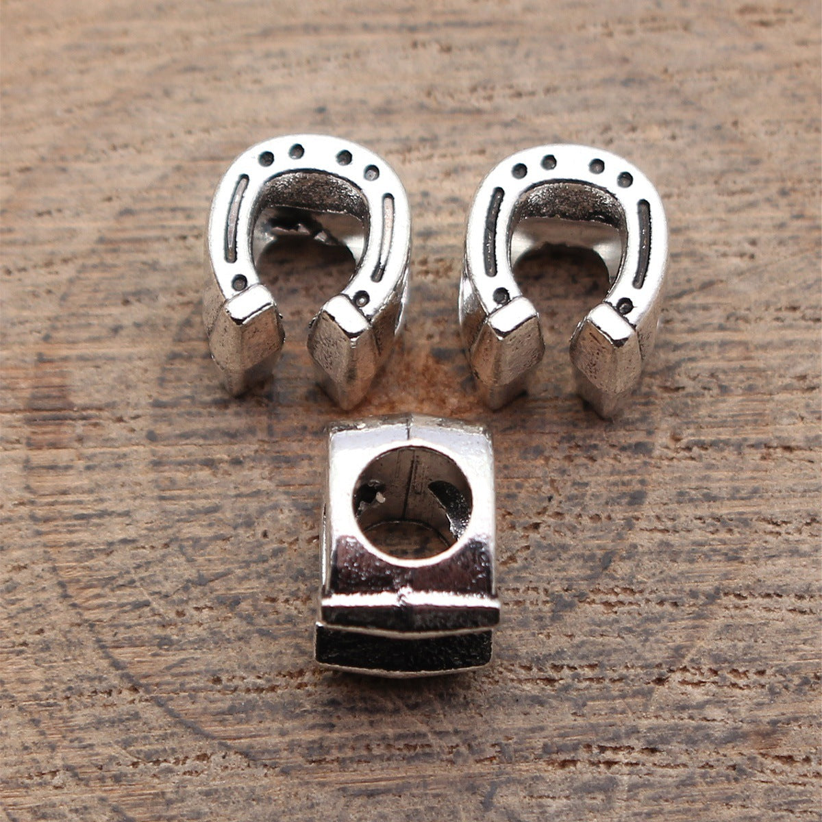 10x8.4x7.4mm 1.5g Multicolor Zinc Alloy Horseshoe Large Hole Beads for Bracelet Necklace Jewelry Making