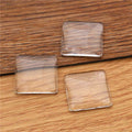 Clear Square Domed Glass Cabochons in Assorted Sizes view 3