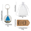 Blue Beach Sea Glass Resin Disc Keychain Metal Ring view 2