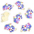 Floral Print Dog Charms in Six Patterns and Two Metal Tones view 10