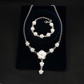 Silver Rose Motif Finished Necklace and Bracelet Jewelry view 1