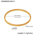 Slim Bamboo Segment Hinged Bangle Gold And Steel Tone view 6