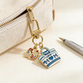 Blue Love Mom Handbag Enamel Keychain Gold Clip Metal Charm view 3