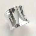 Extra-Wide Concave Plain Band Ring In Gold And Silver Tones view 2