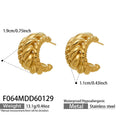 Twisted Link C Hoop Stud Earrings in Gold and Silver Tone view 6