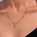 Zircon Dolphin Multi Charm Necklace Heart Clover Horseshoe Infinity view 4