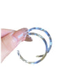 Translucent Resin Hoop Earrings in Tortoiseshell and Blue view 5