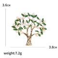 Green Leaf Tree Brooch with Gold Tone Trunk Decorative Accessory view 5