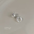 Textured Wave Huggie Hoop Earrings Gold Silver Two Sizes view 7