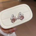 Crystal Flower Cluster Stud Earrings in Three Colors view 6