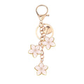Enamel Five Petal Flower Cluster Keychain with Lobster Clasp view 6