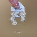 White Flower Pearl Cluster Stud Earrings Fashion Jewelry Accessory view 4