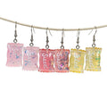 Resin Candy Packet Sweet Glitter Drop Earrings 7 Colors view 5