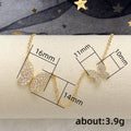 Butterfly Pendant Necklace With Gold Tone Chain With Clear Stone Accents view 5