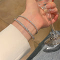 Graduated Clear Crystal Open Cuff Bracelet In Gold Or Silver Tone view 2