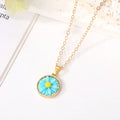 Gold Tone Round Daisy Resin Pendant Necklaces in Six Colors view 9