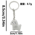 Six Flocked Resin Dog and Animal Metal Keychain Designs view 5