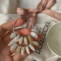 Brown And Ivory Shell Look Statement Hoop Stud Earrings view 6