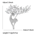 Rhinestone Deer Brooch Marquise Crystal Antlers Gold Silver view 6