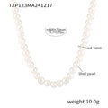 Gold Steel Teardrop Pendant Necklaces and White Shell Pearl Strand view 8