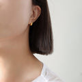 Mini Teardrop Stud Earrings Gold Steel Post Back Pair view 6