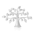 Matte Gold Silver Fortune Tree Textured Metal Brooch view 2